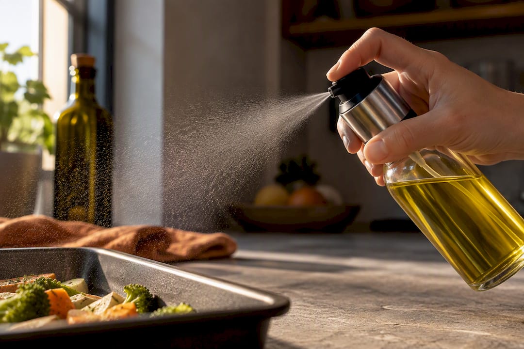 Stop Oil Sprayer Clogs: 16 Oz Refillable Glass Sprayer for Home Cooks