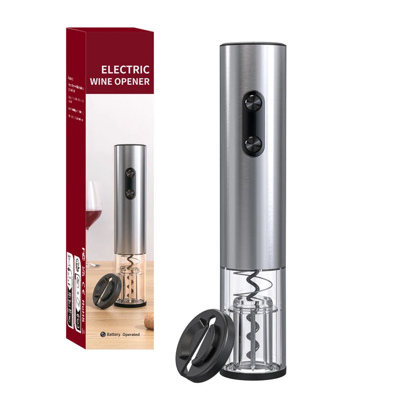Electric wine opener with packaging on a white background