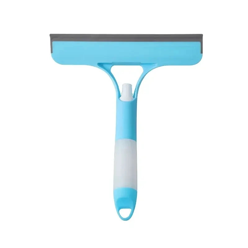 Blue squeegee with gray rubber blade on a white background